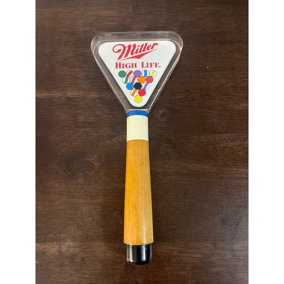 Miller High Life Other - Miller High Life Beer Tap Handle Billiards Pool Cue Wood Acrylic Vintage 8.5"